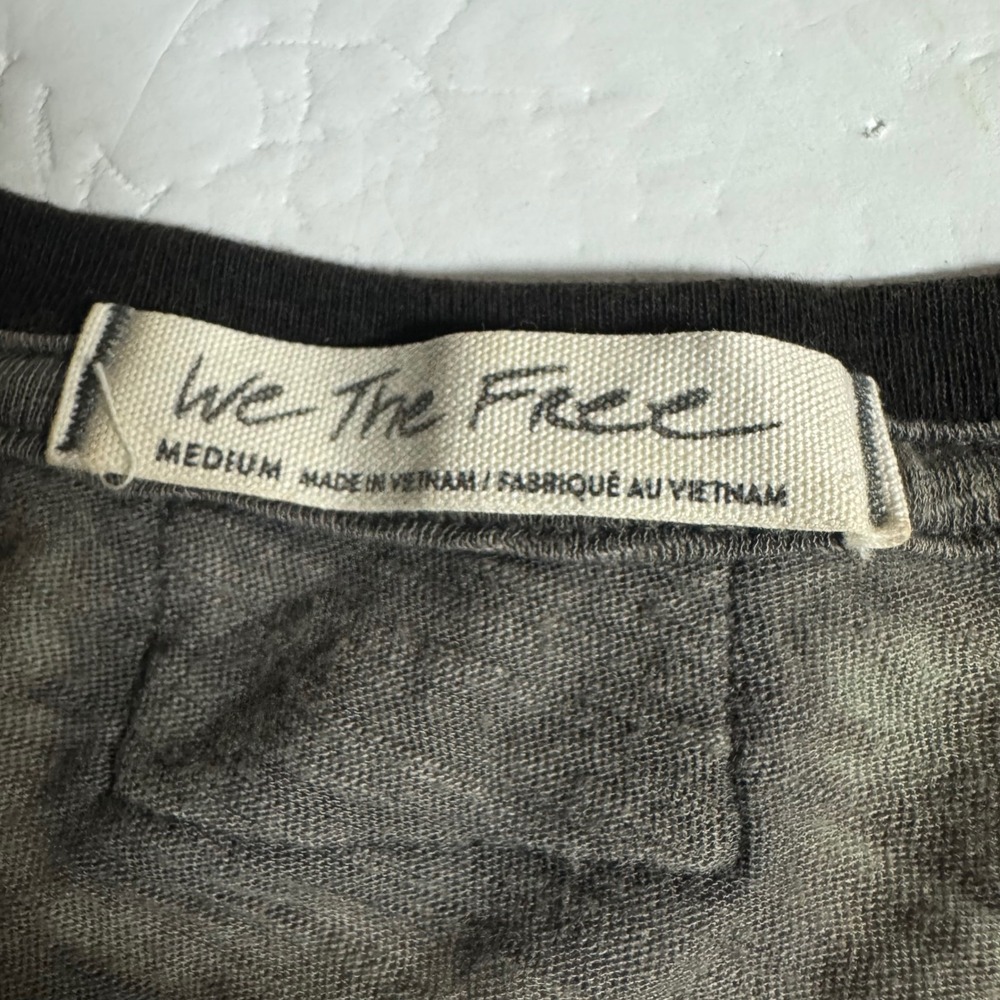 We The Free Mens Gray Slub Knit Short Sleeve T-Shirt Relaxed Fit Medium - Picture 4 of 8